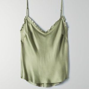 Aritzia Wilfred Ruffle Camisole - Soft Green (S)